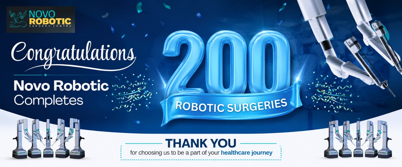 Novo Robotic Surgery Centre celebrates completing 200 robotic surgeries in Ghaziabad, Delhi NCR